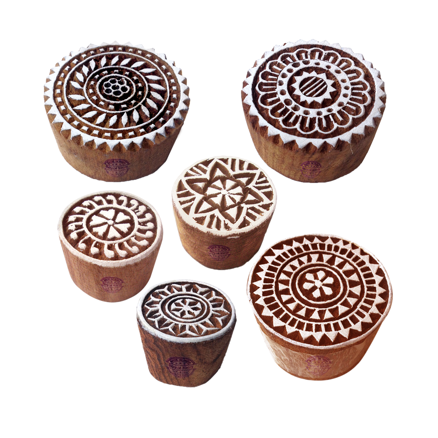 Round Wooden Printing Stamps, Round Printing Stamps 2 inches