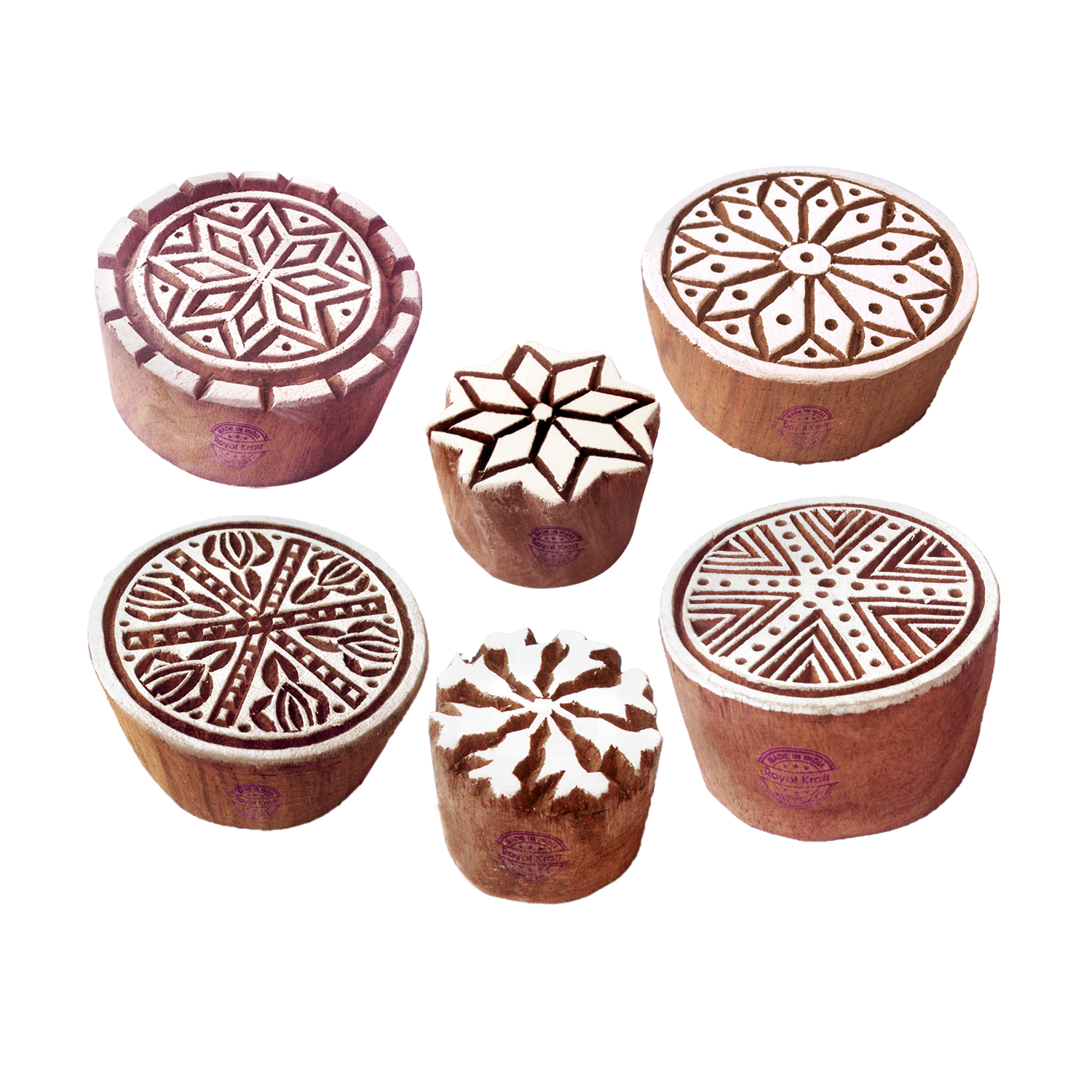 Round Wooden Printing Stamps, Round Printing Stamps 2 inches