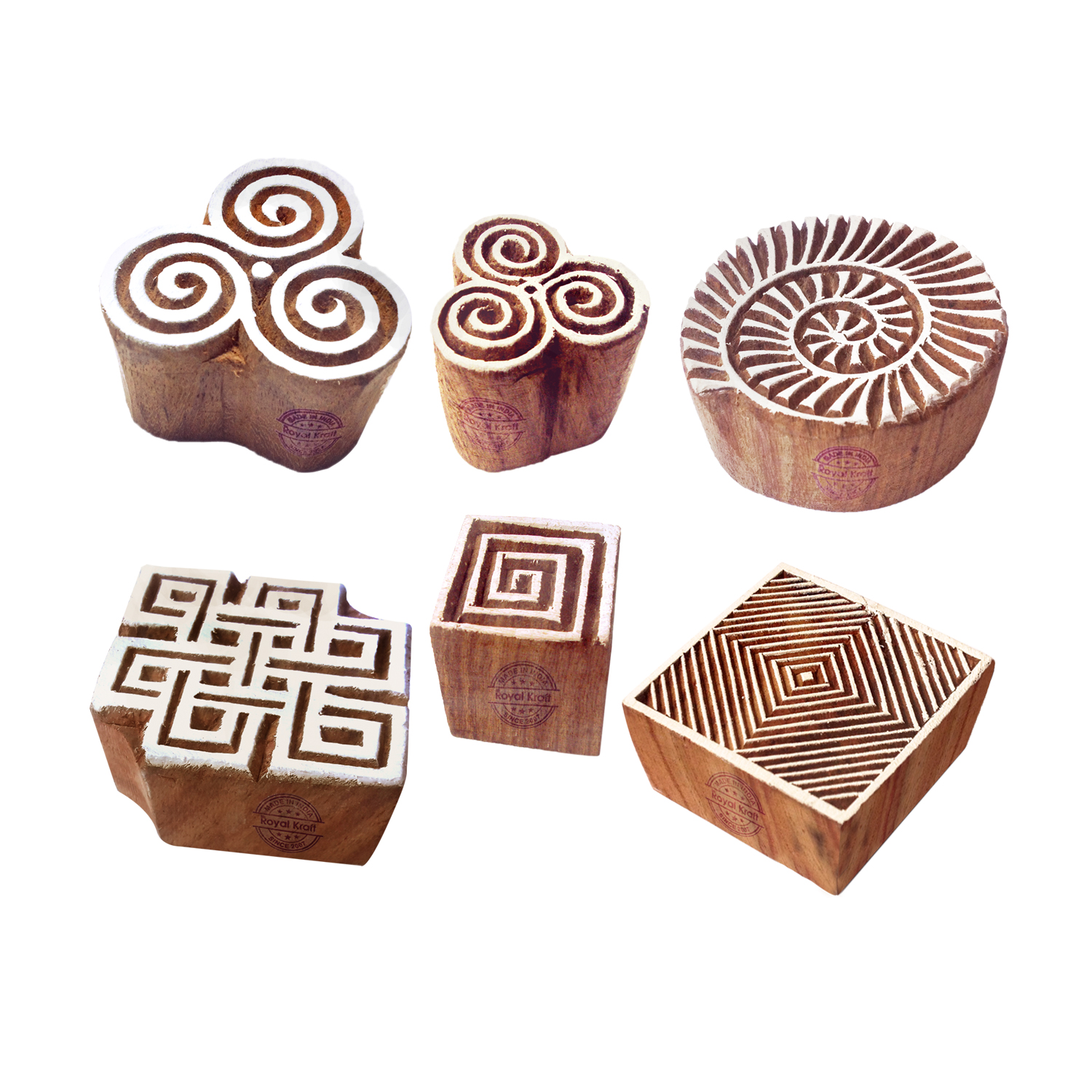 Round Wooden Printing Stamps, Round Printing Stamps 2 inches