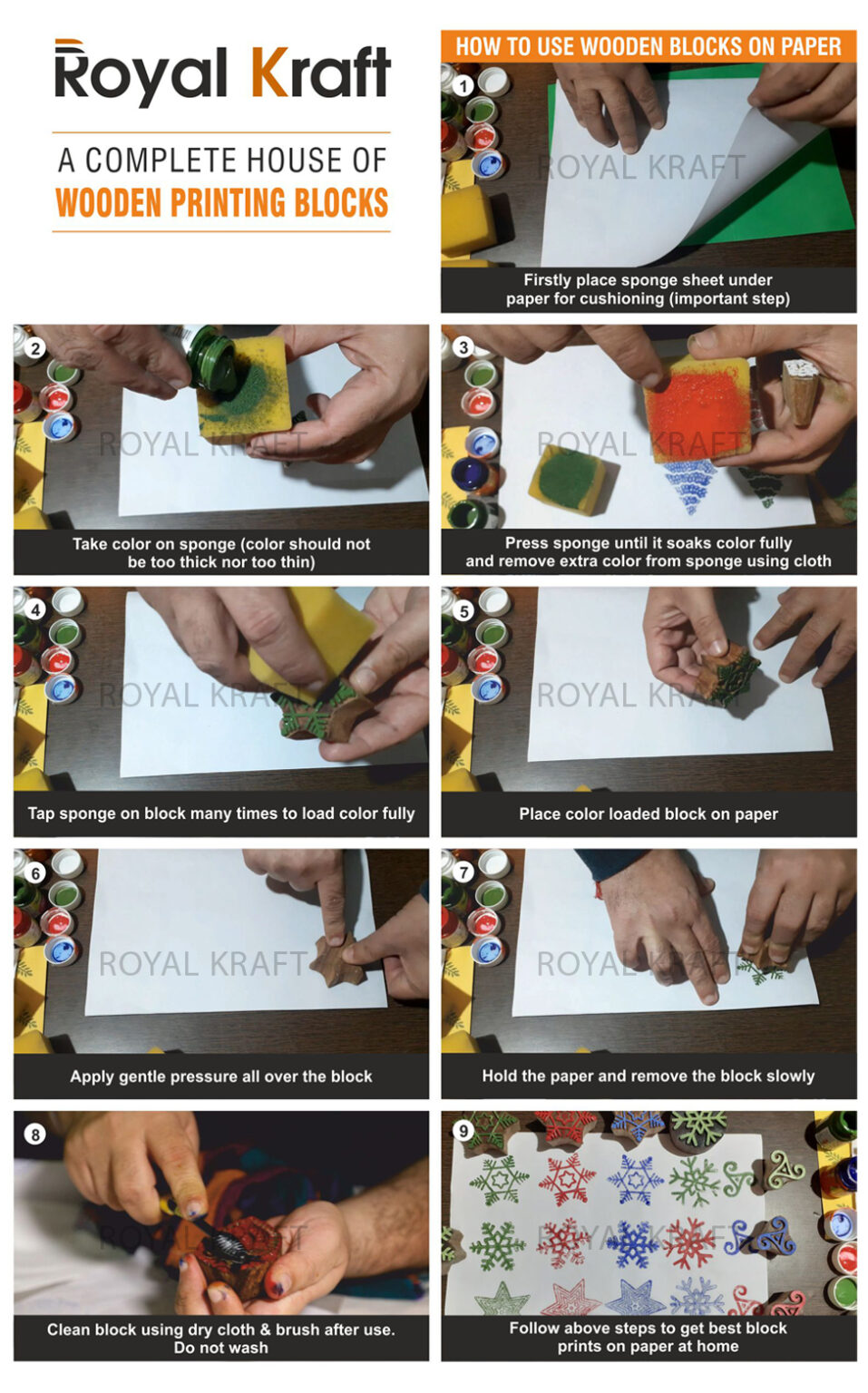 How to do Christmas block printing on paper?