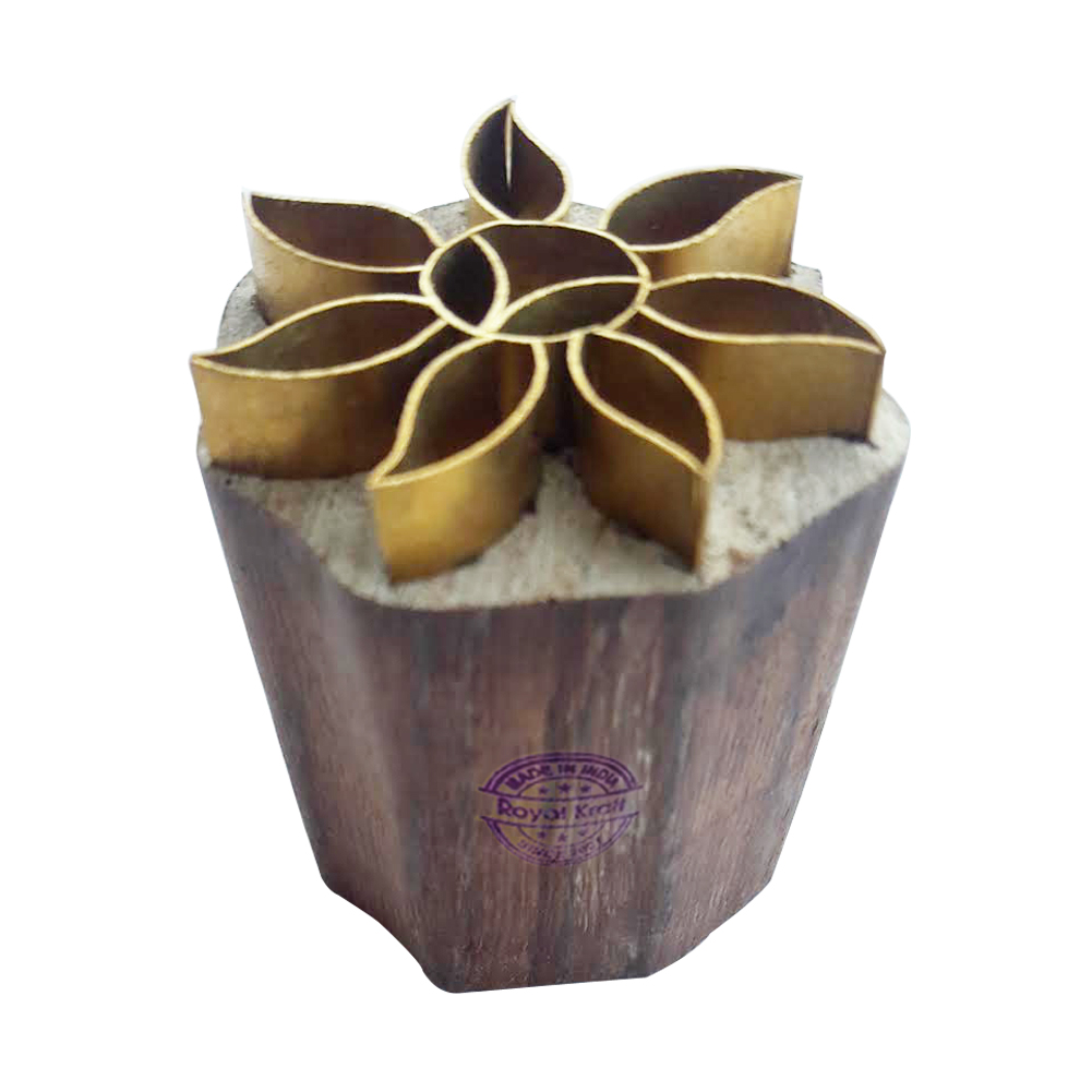 Royal kraft Asian Pattern Floral Brass print Block