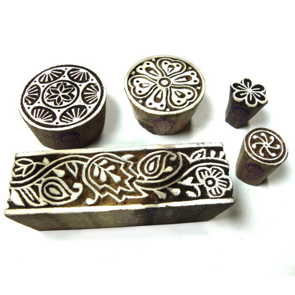 Floral Wooden Stamps - Set