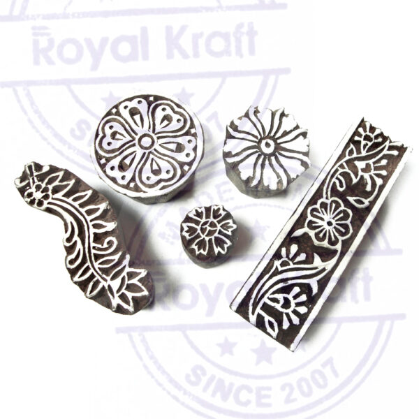 Floral Wooden Stamps - Set