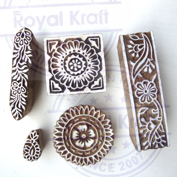 Floral Wooden Stamps - Set