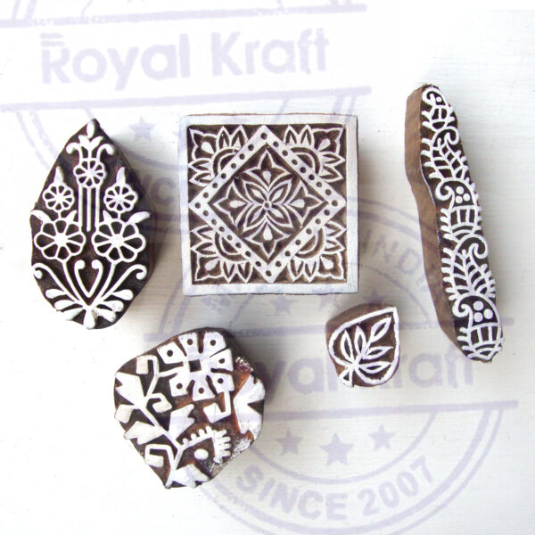 Floral Wooden Stamps - Set