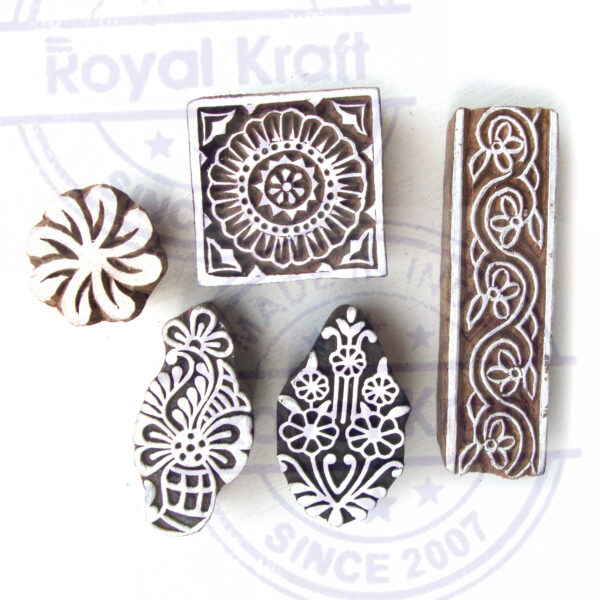Floral Wooden Stamps - Set