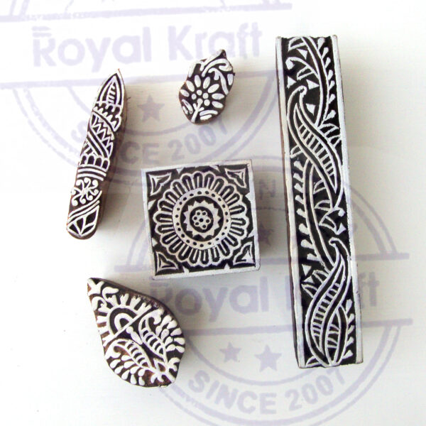 Floral Wooden Stamps - Set