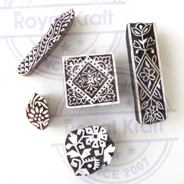 Floral Wooden Stamps - Set