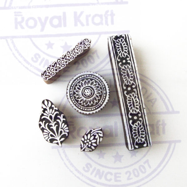 Floral Wooden Stamps - Set