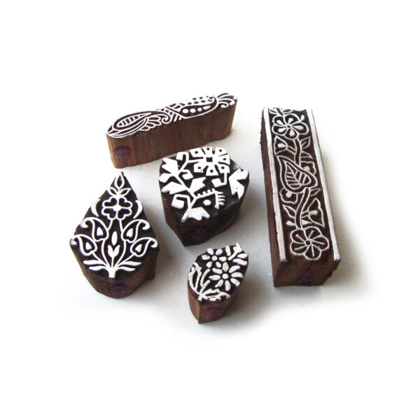 Floral Wooden Stamps - Set