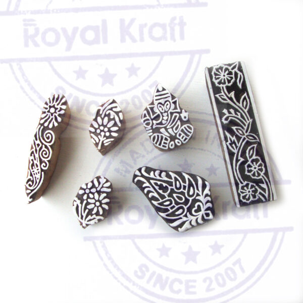 Floral Wooden Stamps - Set