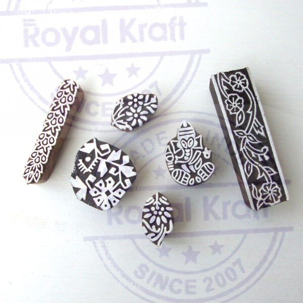 Floral Wooden Stamps - Set