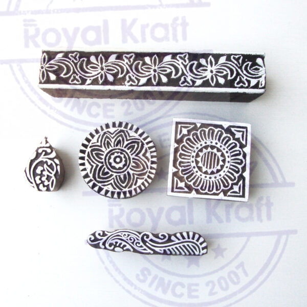 Floral Wooden Stamps - Set