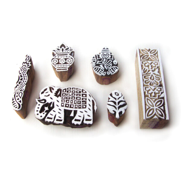 Indian Wooden Stamps - Set