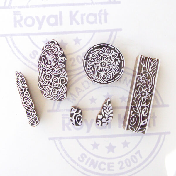 Floral Wooden Stamps - Set