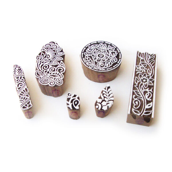 Floral Wooden Stamps - Set