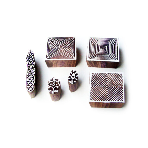 Square Wooden Stamps - Set