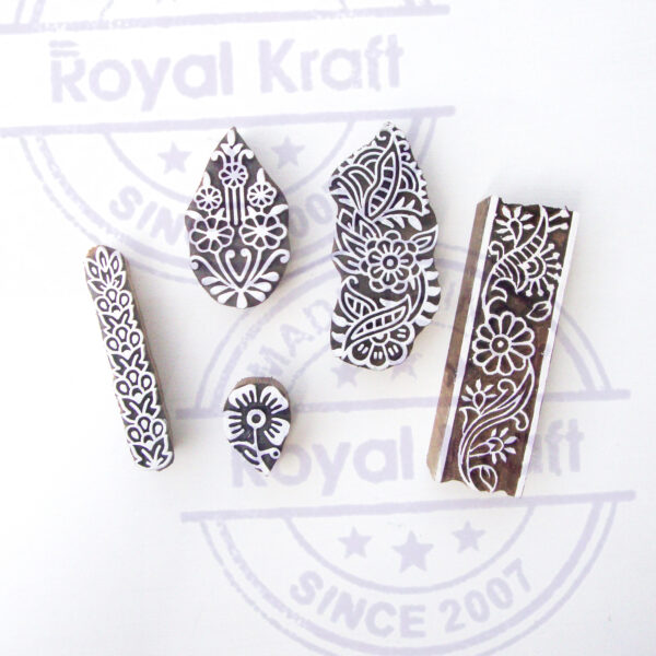 Floral Wooden Stamps - Set