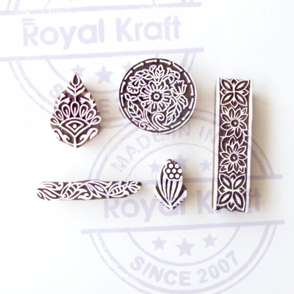 Floral Wooden Stamps - Set