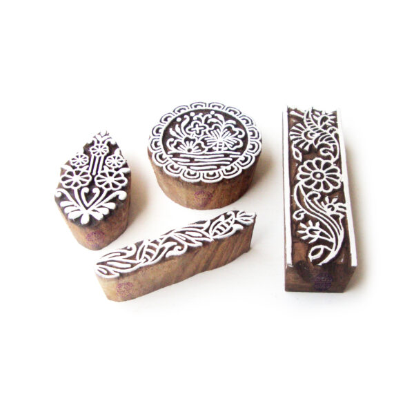 Floral Wooden Stamps - Set