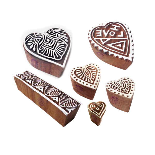 Heart Wooden Stamps - Set