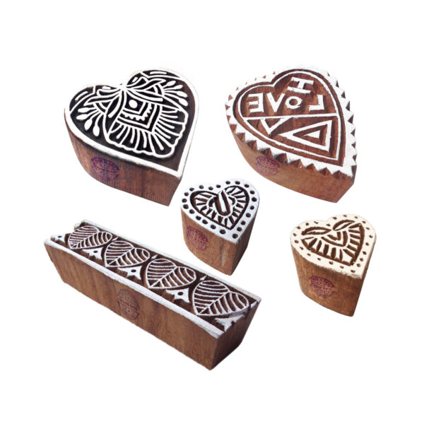 Heart Wooden Stamps - Set