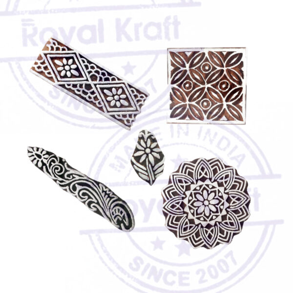 Floral Wooden Stamps - Set