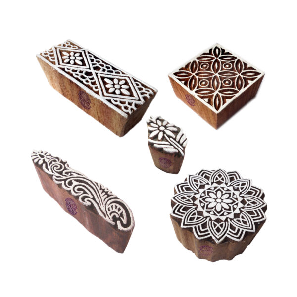 Floral Wooden Stamps - Set