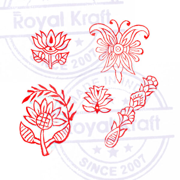 Floral Wooden Stamps - Set