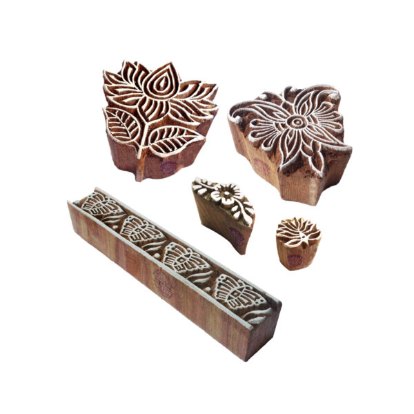 Floral Wooden Stamps - Set