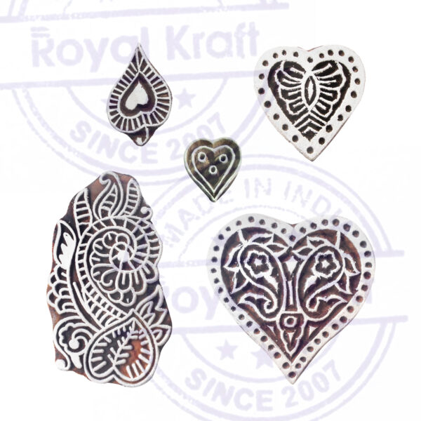 Heart Wooden Stamps - Set