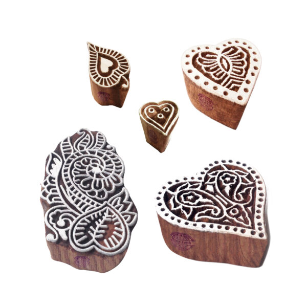 Heart Wooden Stamps - Set