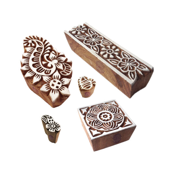 Floral Wooden Stamps - Set