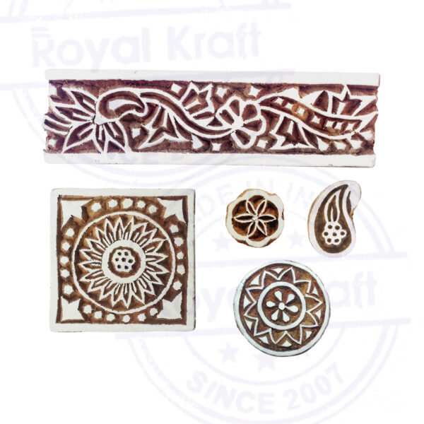 Floral Wooden Stamps - Set