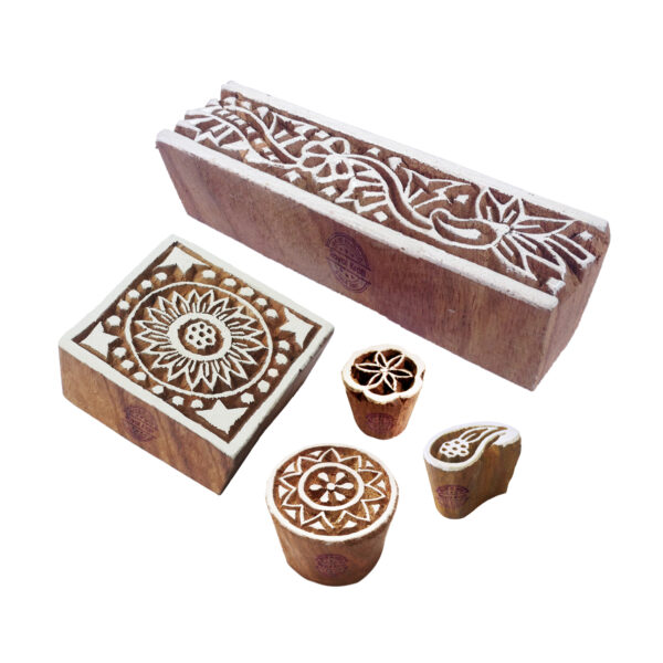Floral Wooden Stamps - Set