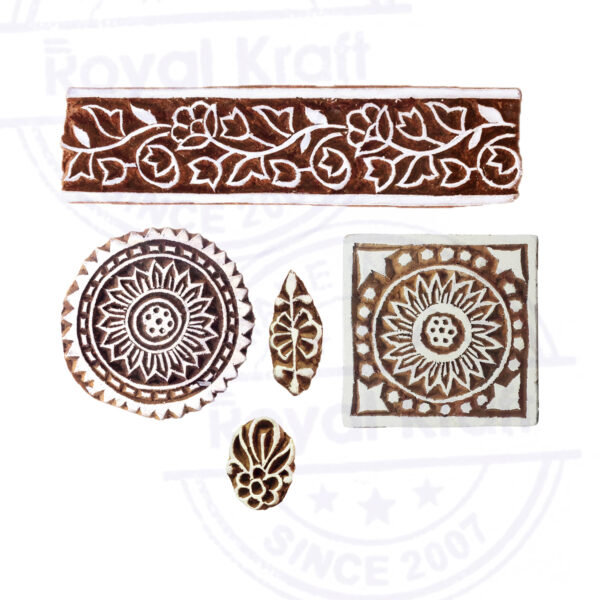 Floral Wooden Stamps - Set