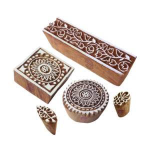 Floral Wooden Stamps - Set