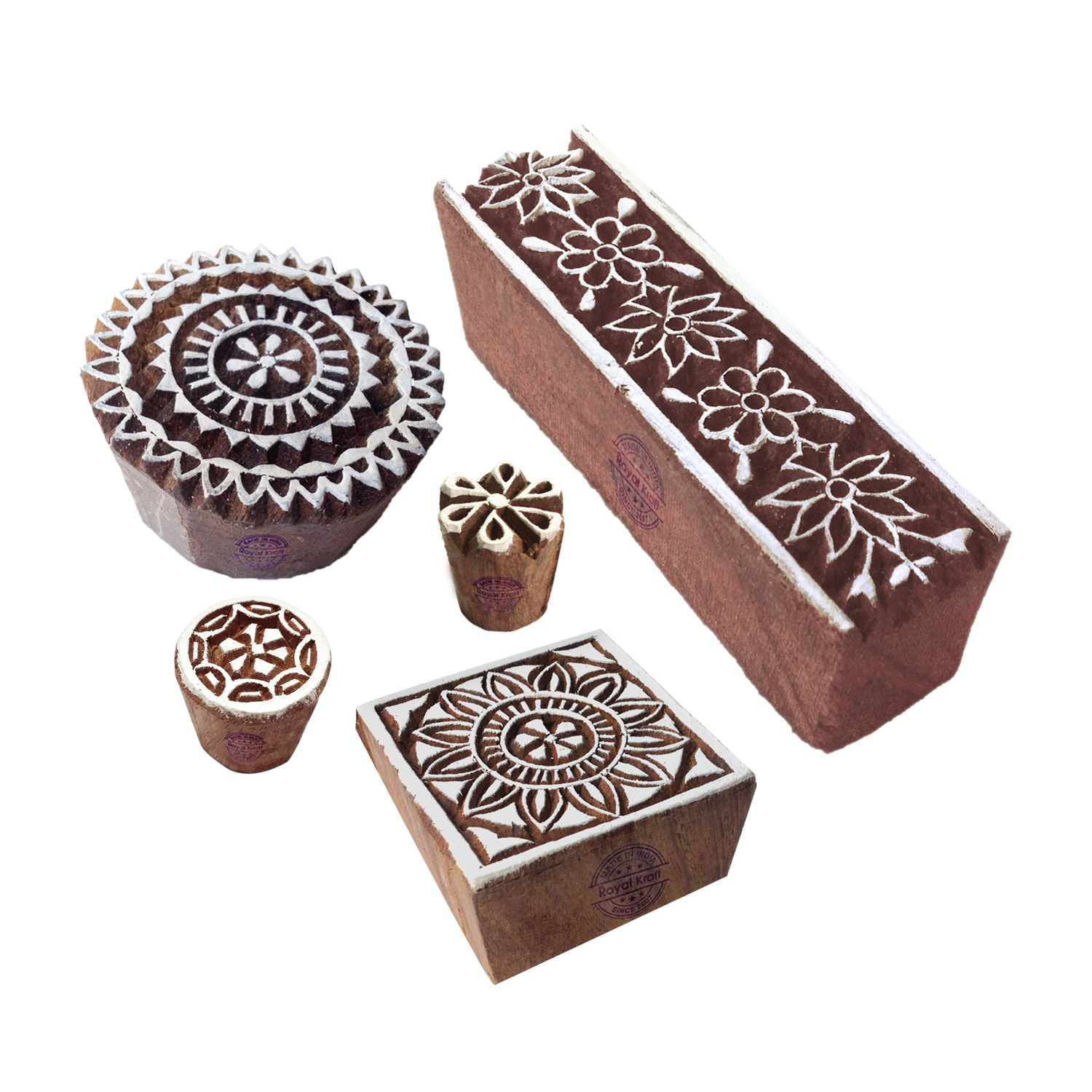 Htag1674 Floral Wooden Stamps - Set