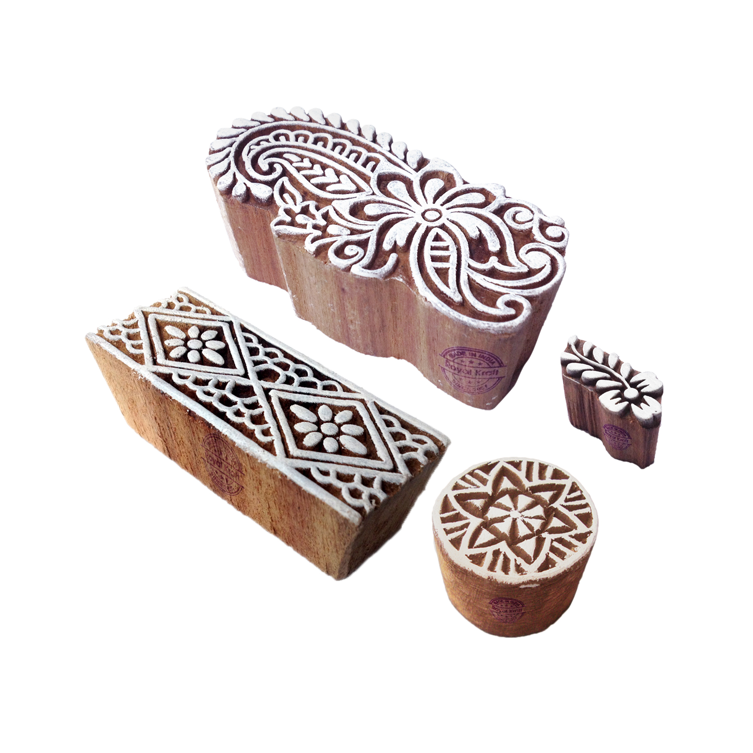 Innovative Designs Damask and Border Wooden Printing Blocks (Set of 4)