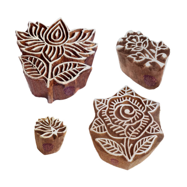 Floral Wooden Stamps - Set