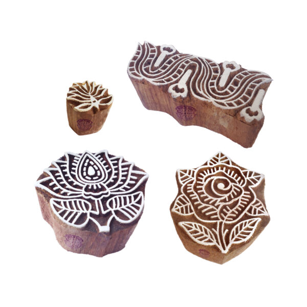 Floral Wooden Stamps - Set