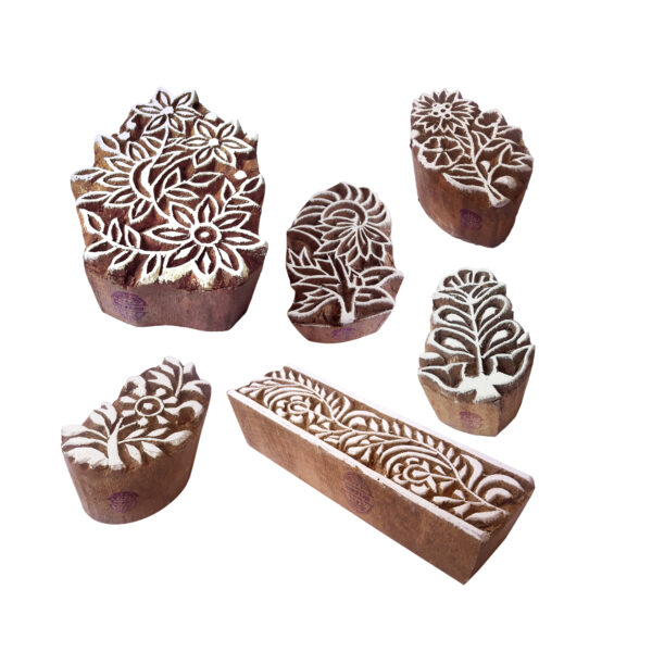 Floral Wooden Stamps - Set
