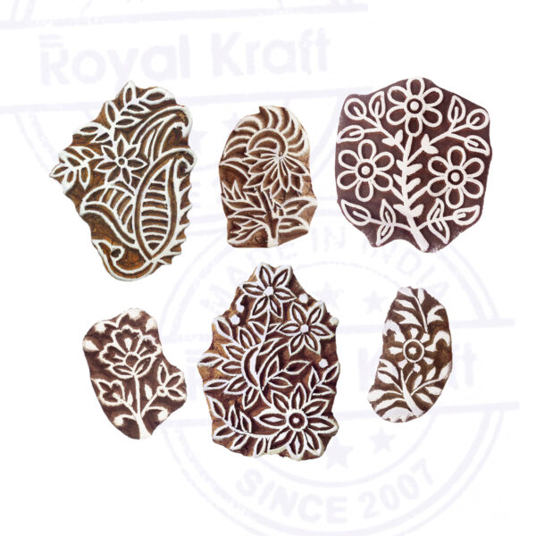 Floral Wooden Stamps - Set