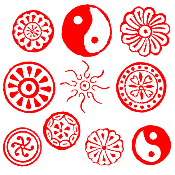 Round Wooden Stamps - Set