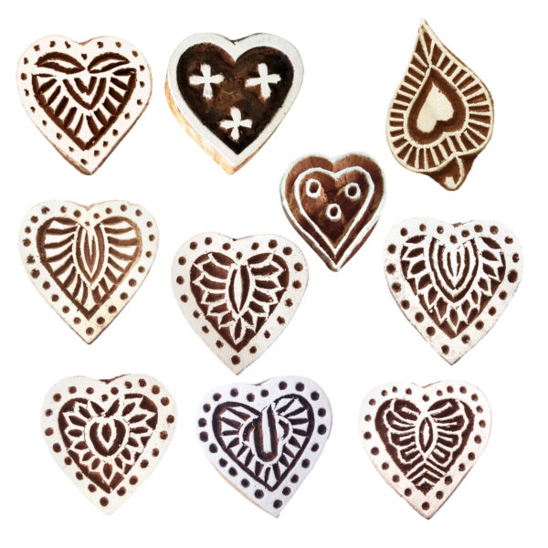 Heart Wooden Stamps - Set