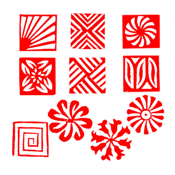 Square Wooden Stamps - Set