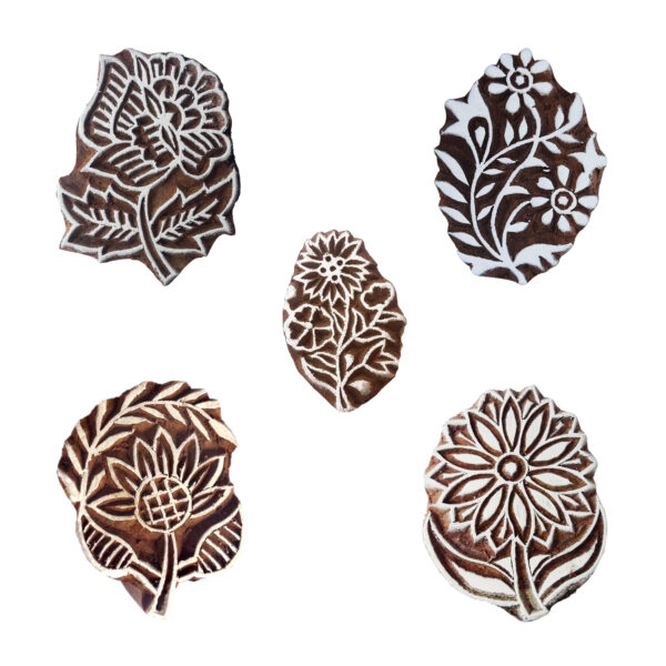 Floral Wooden Stamps - Set