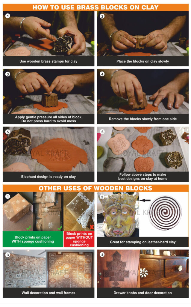 block printing on clay